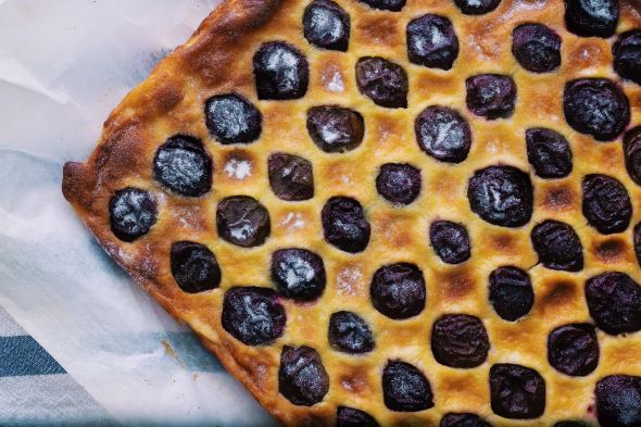 Swiss Plum custard Tart