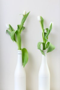 DIY painted bottles vases