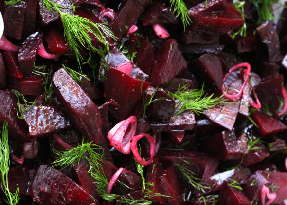 beet, shallot + dill salad