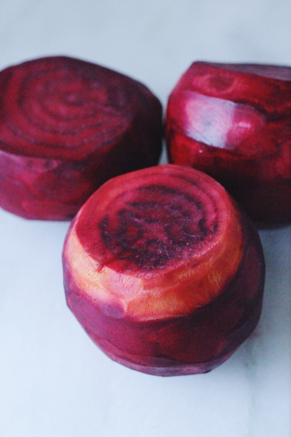 peeled, ombre beets