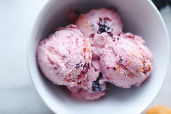 Roasted Blackberry Apricot Ice Cream