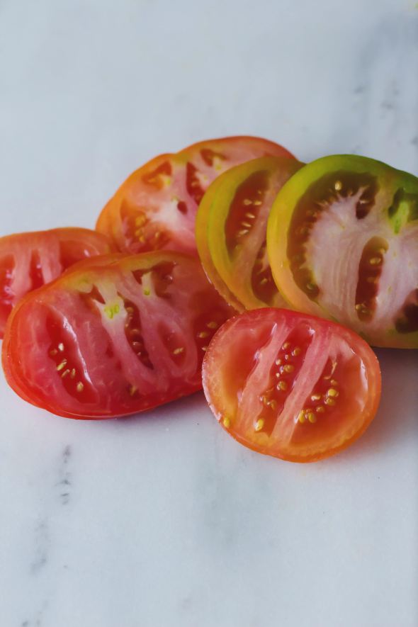 sliced heirloom tomatoes