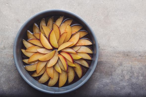 Maple Plum Upside Down Cake