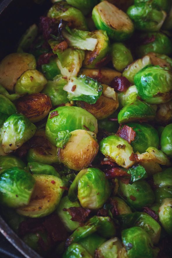 Sauteed Brussels Sprouts with Beef Bacon