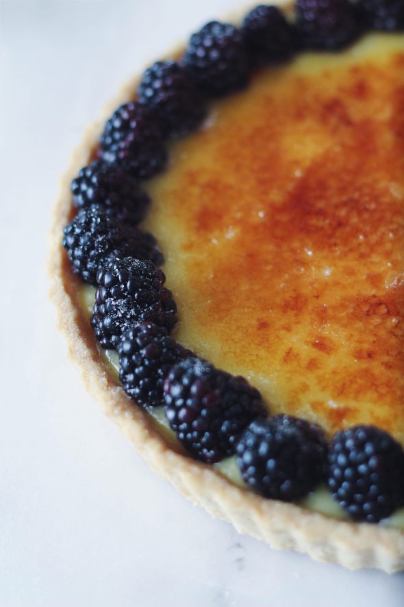 Brûléed Lemon Curd Olive Oil Tart 