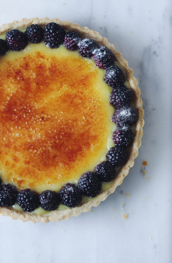 Brûléed Lemon Curd Olive Oil Tart 