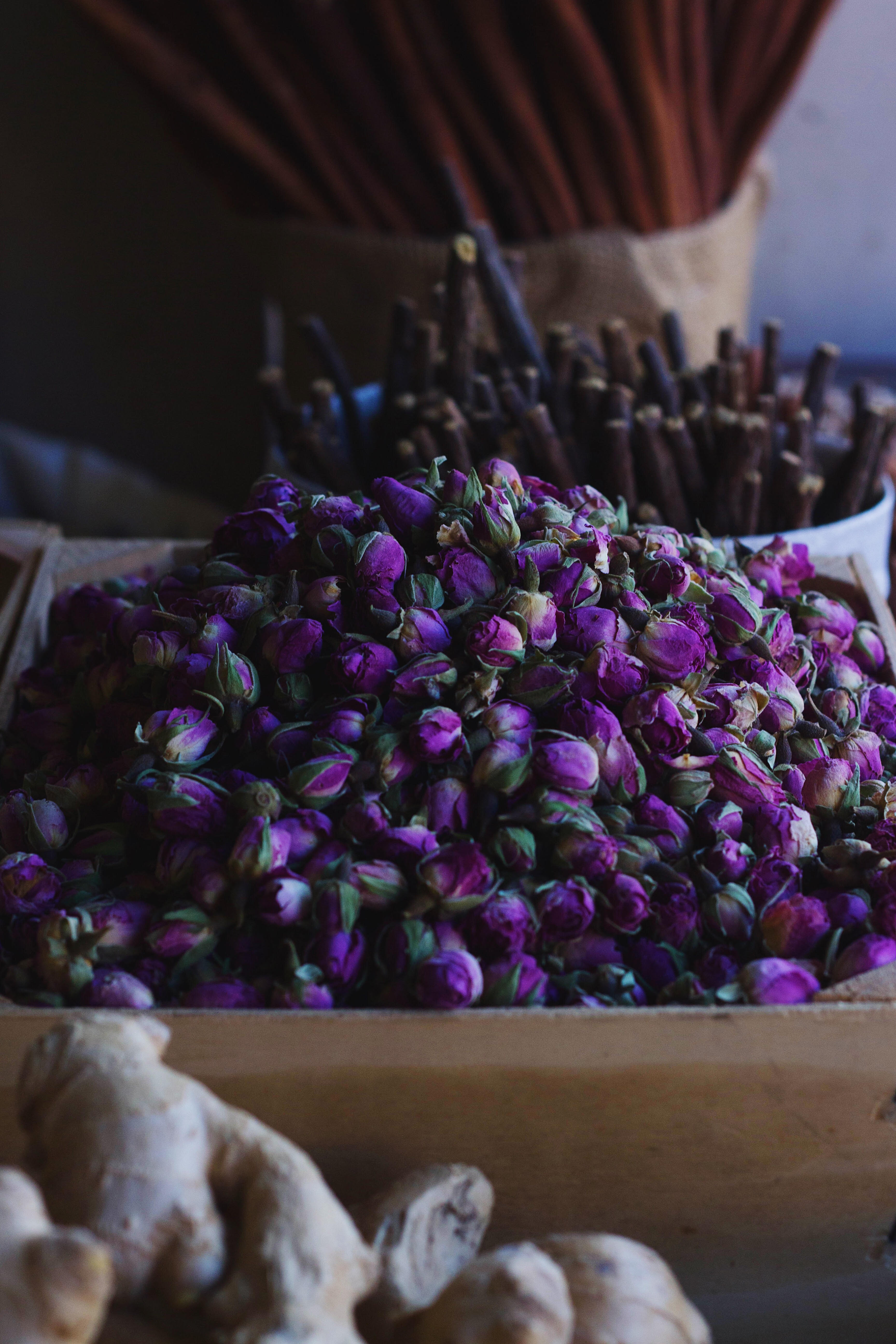 dried tea flowers