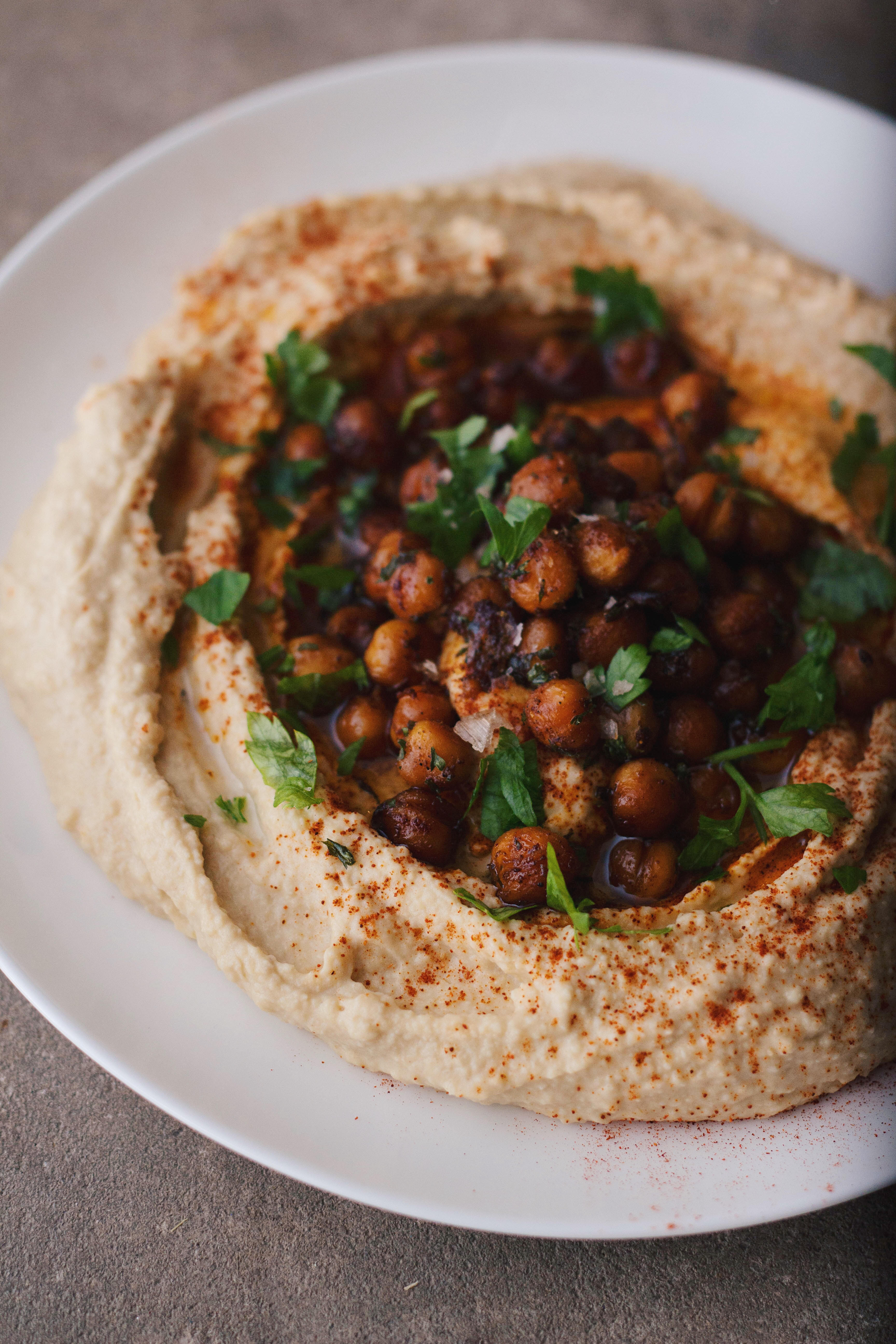 Hummus with Spice Roasted Chickpeas