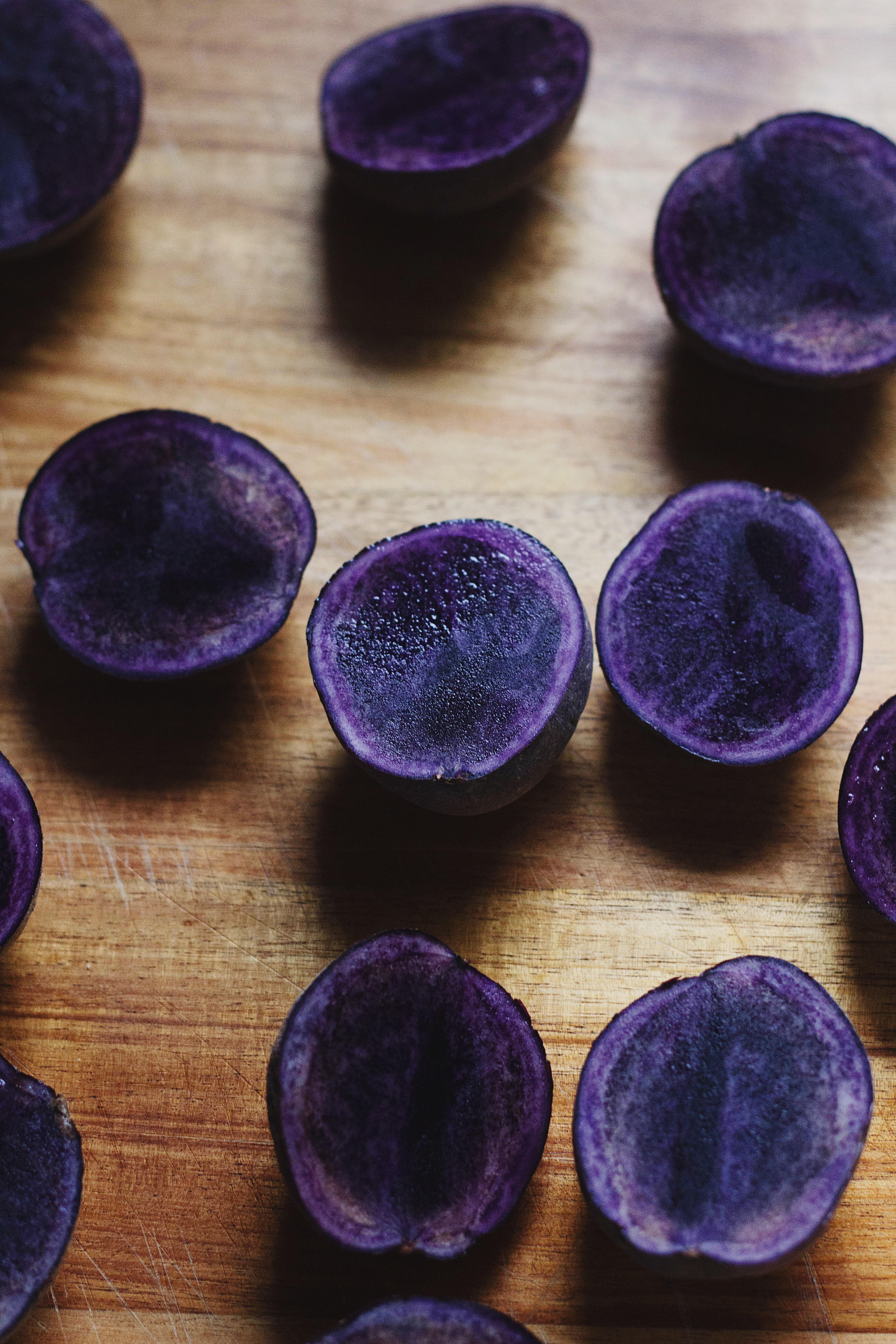 Purple Potato, Cheddar and Spinach Frittata