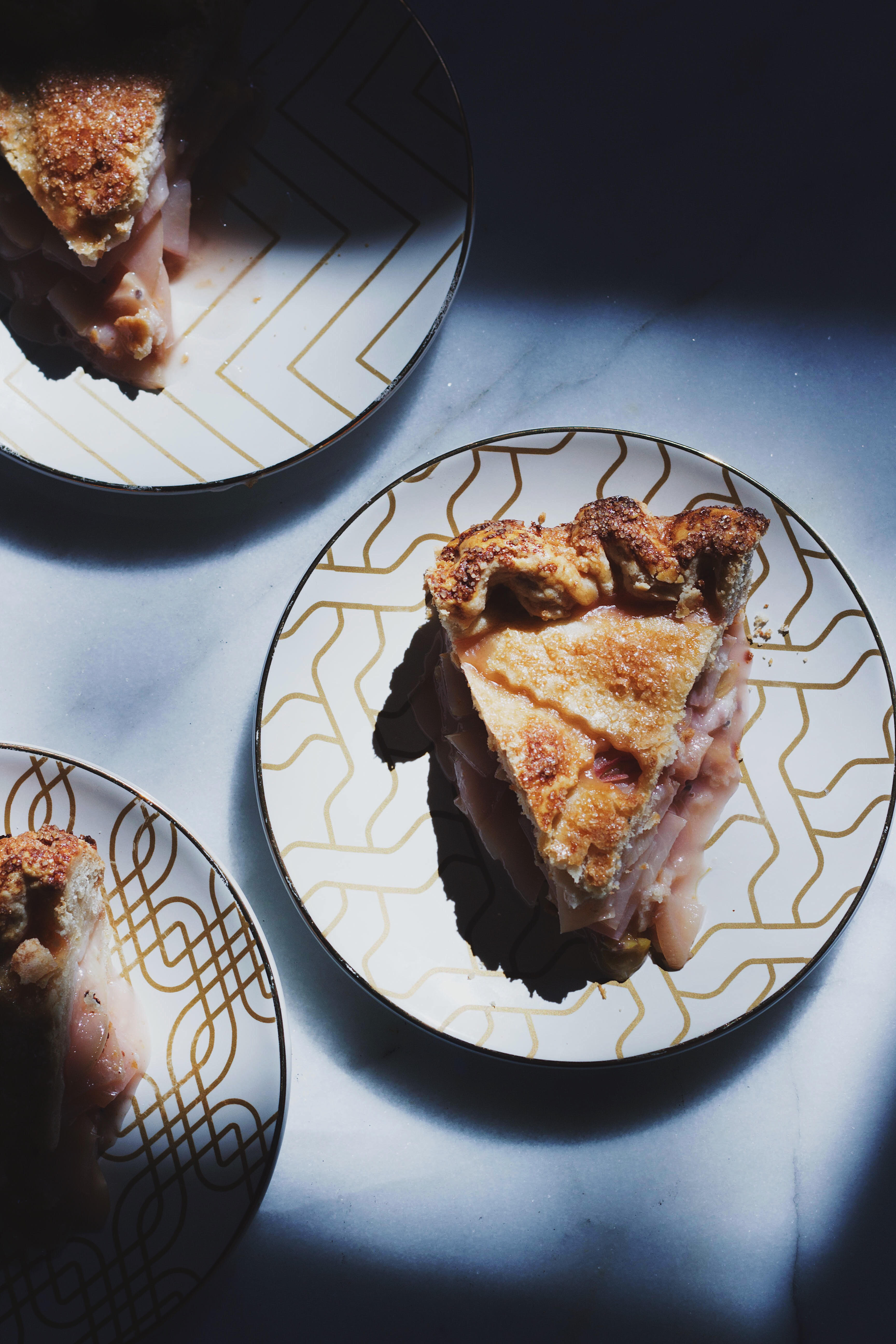 White Peach, Gooseberry and Spelt Pie