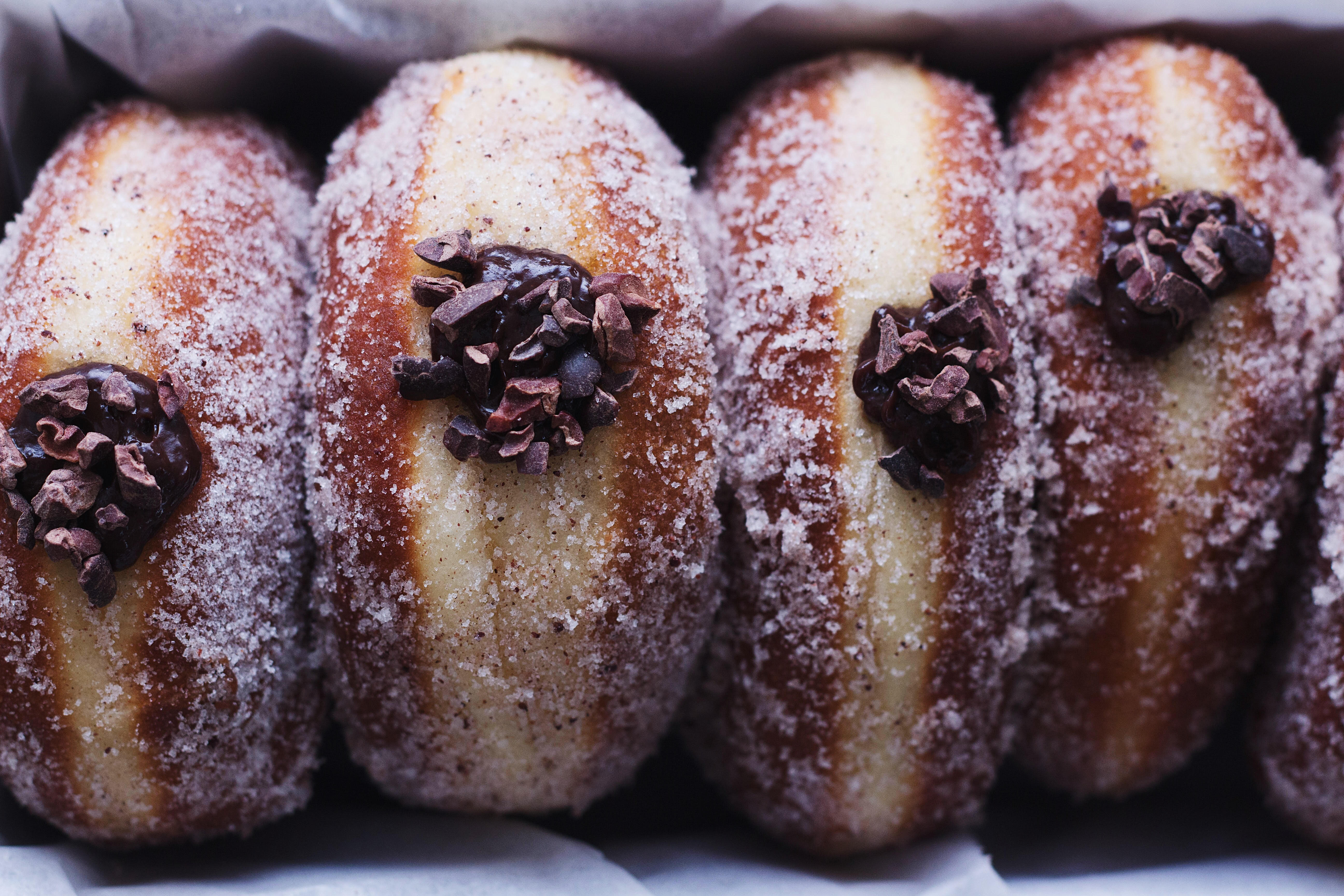 Chocolate Babka Doughnuts with Cacao Nib Sugar