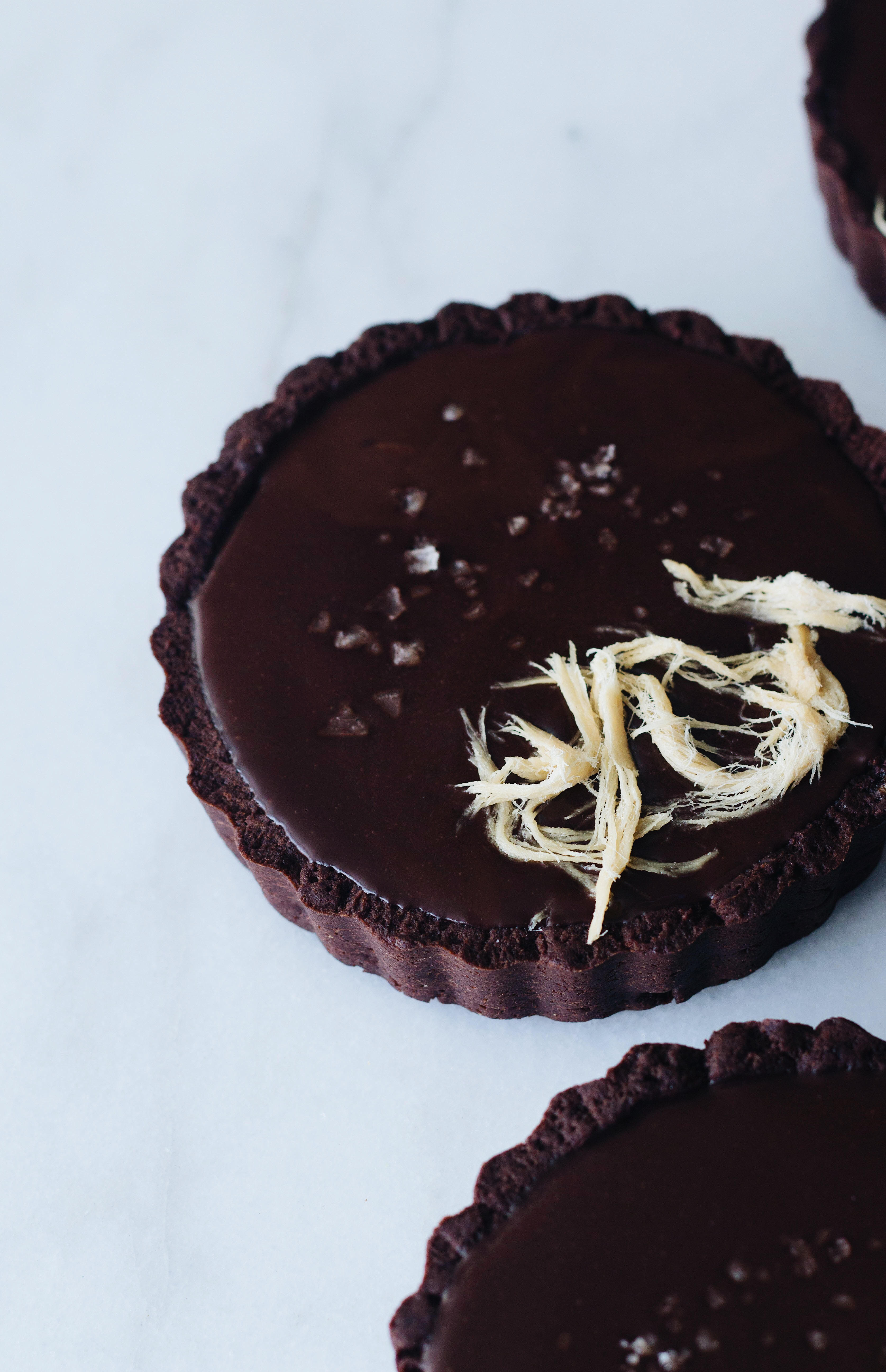 Salted Chocolate Tahini Tarts