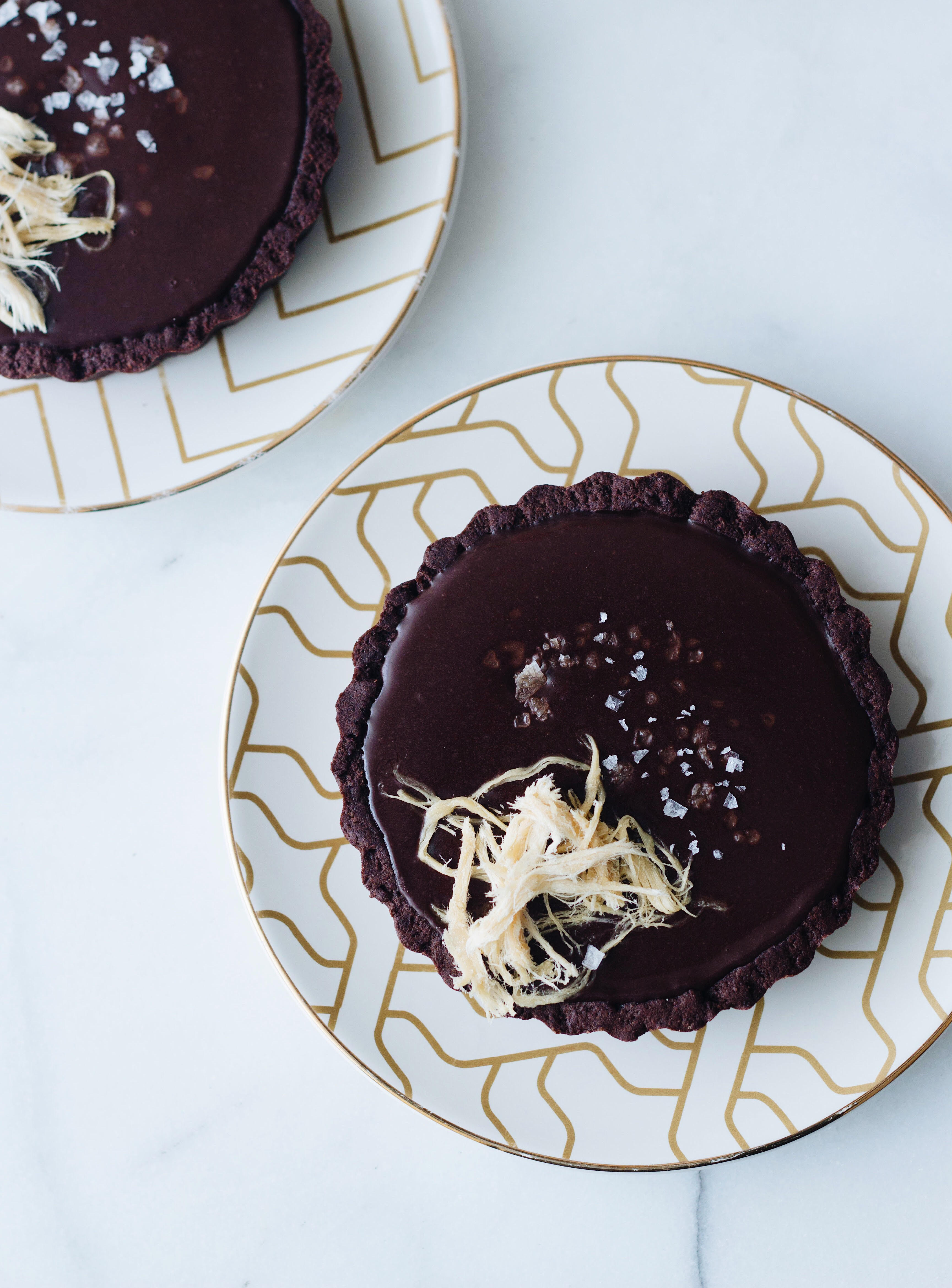 Salted Chocolate Tahini Tarts