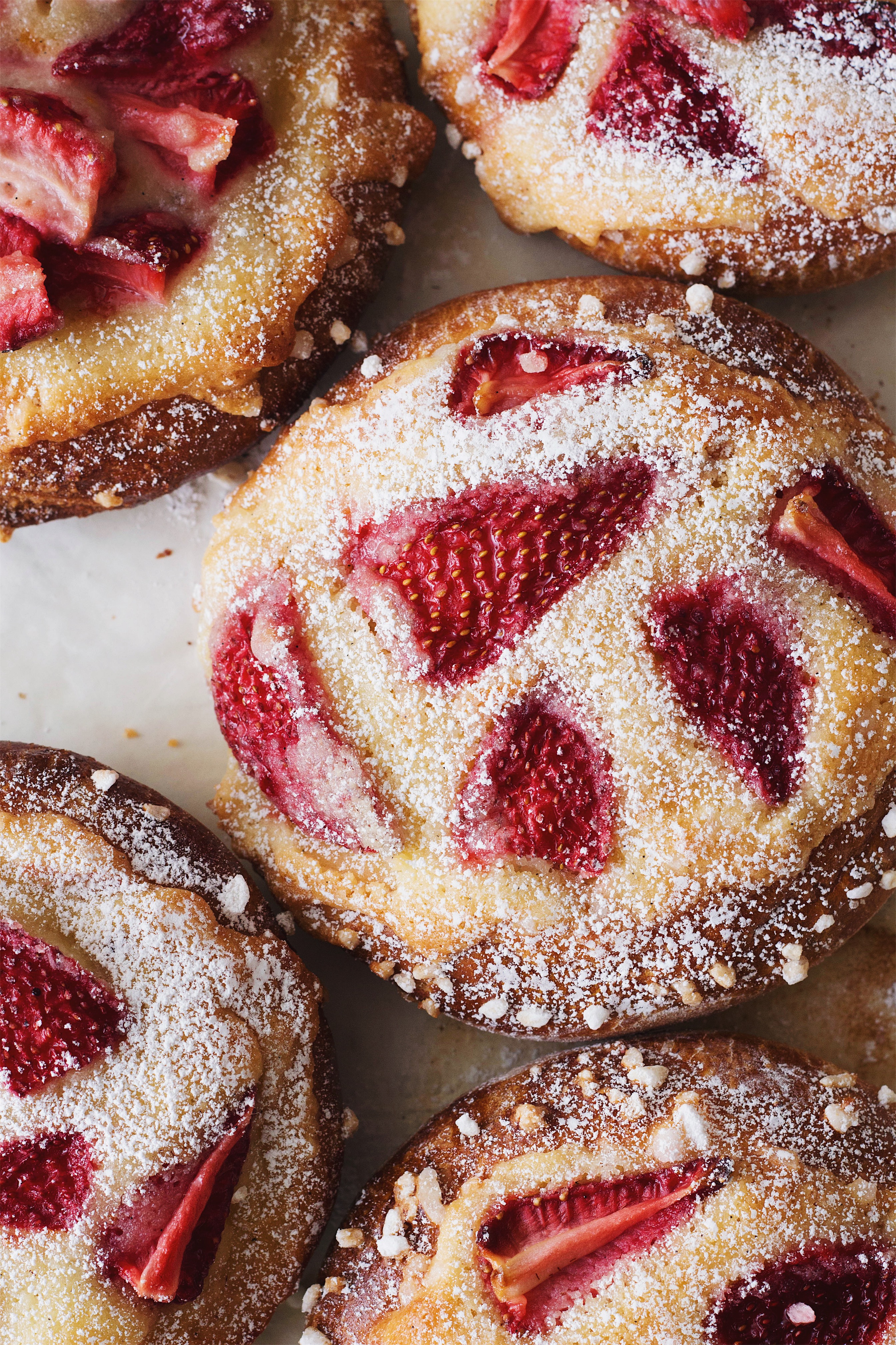 Strawberry Brioches with Orange Almond Cream