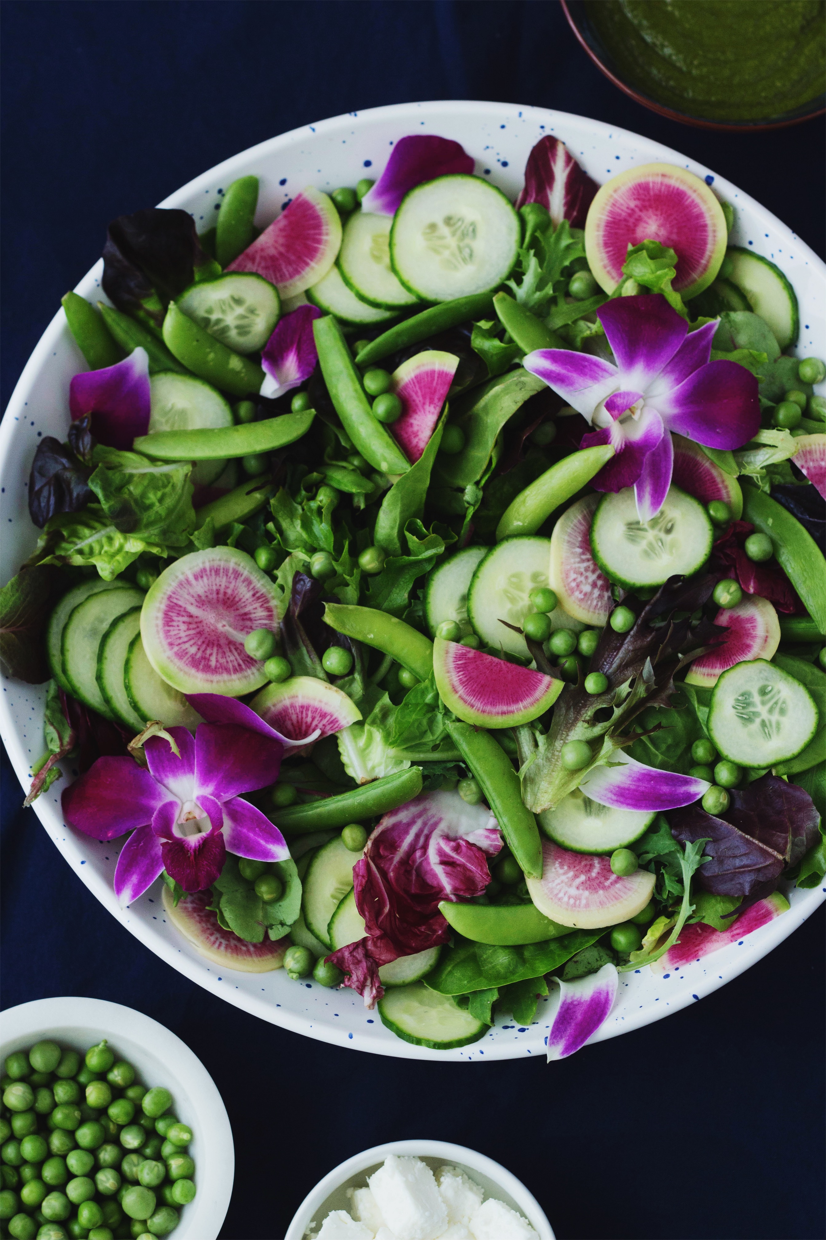 Snap Pea, Radish and Orchid Salad