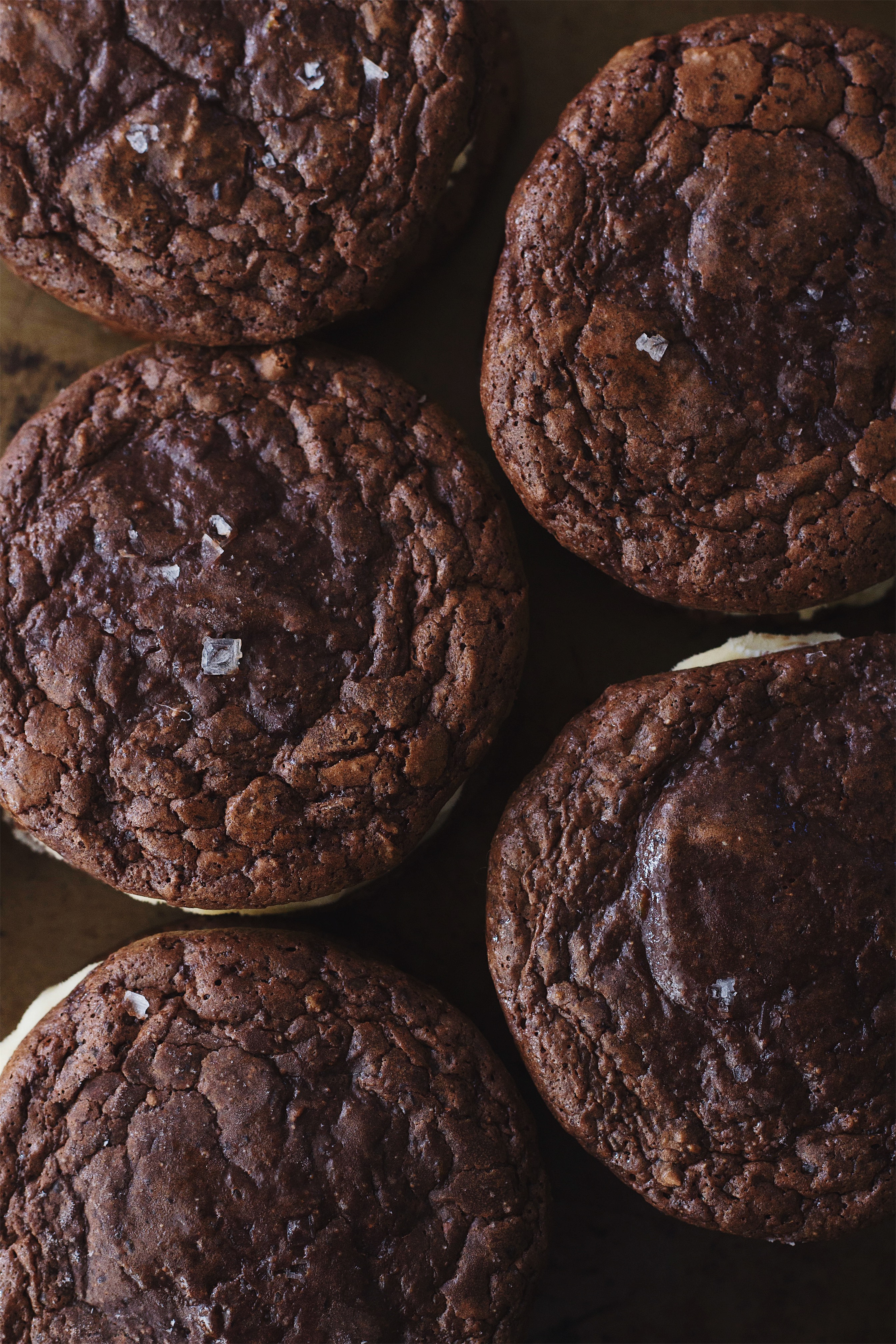 Salted Chocolate Rye and Vanilla Bean Olive Oil Ice Cream Sandwiches