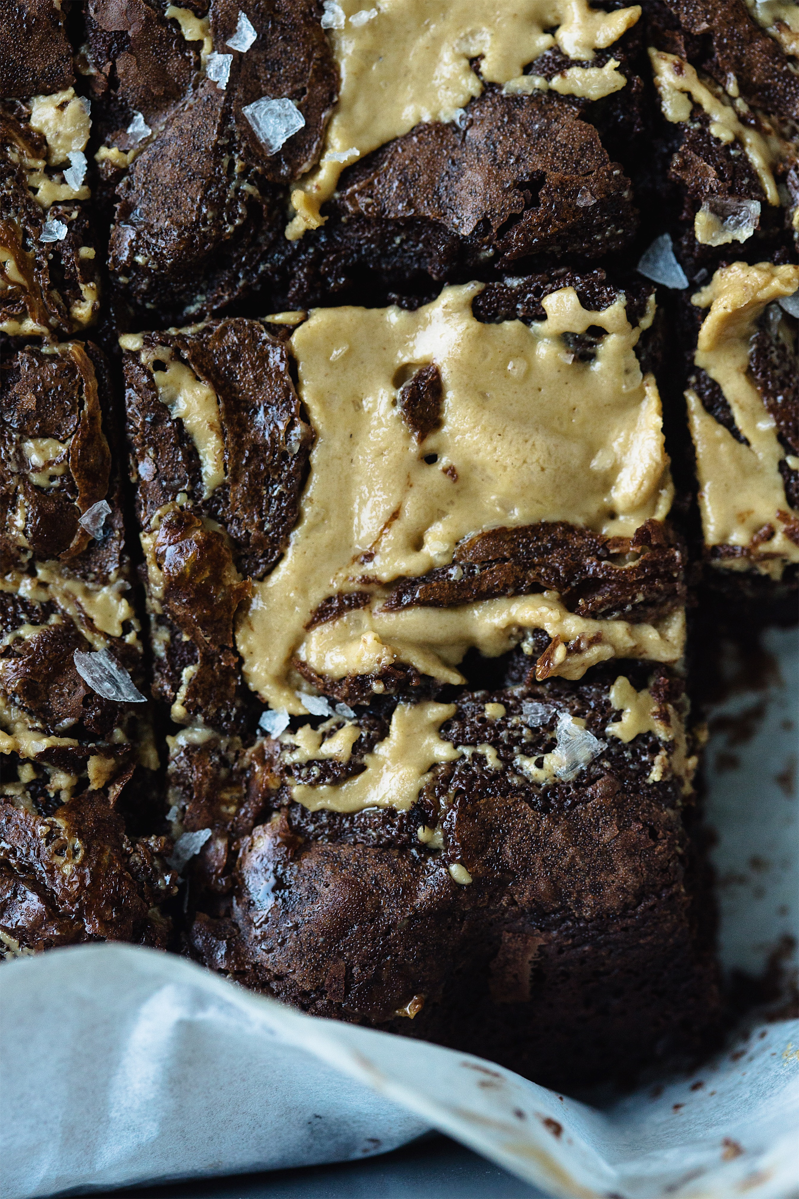 Salted Tahini Rye Brownies
